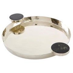 LAGO Large Tray by AIREDELSUR, Black Onyx & Alpaca Silver