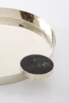 LAGO Medium Tray, Black Onyx & Alpaca Silver