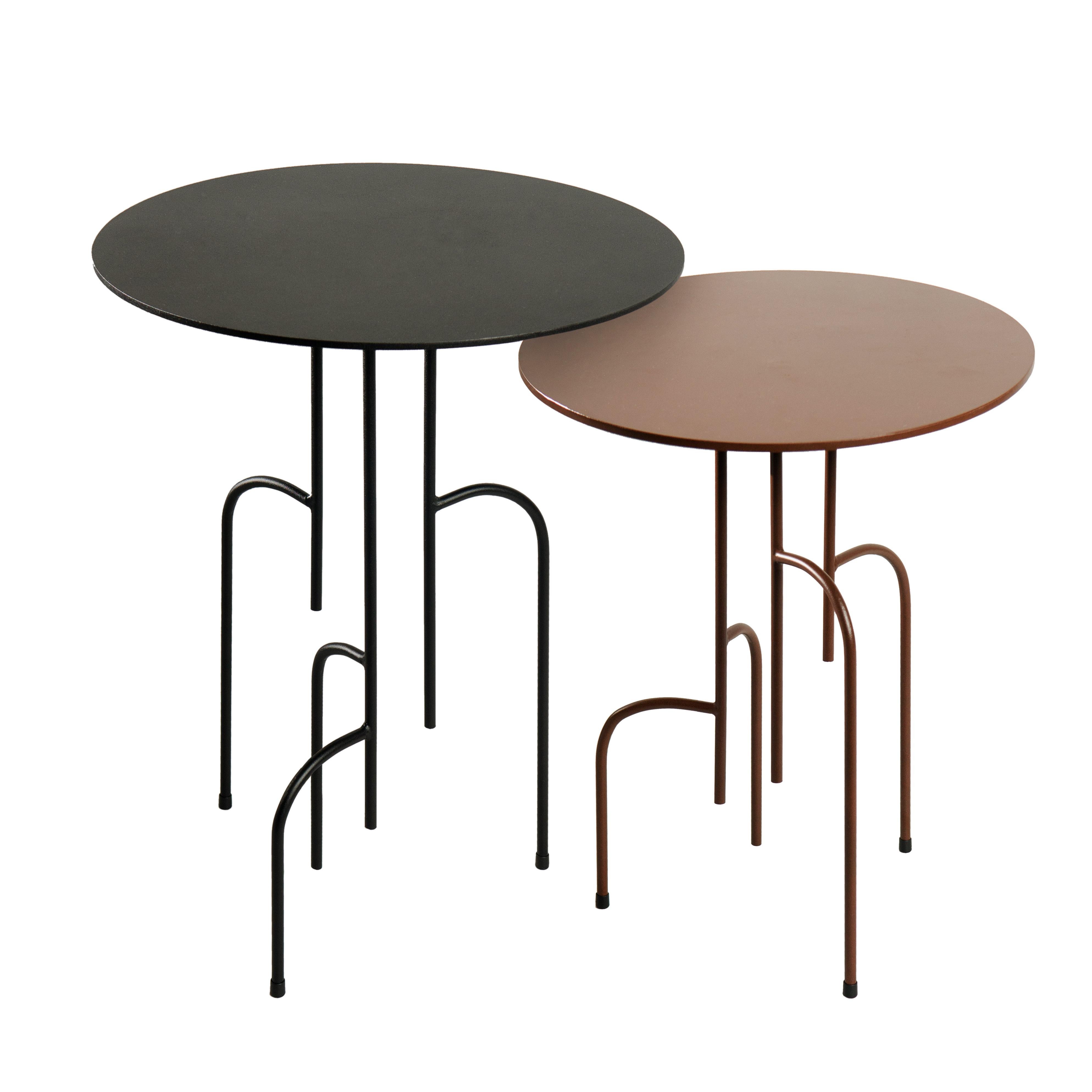 Steel Lagoas Accent Side Round Table 'Large' by Filipe Ramos For Sale