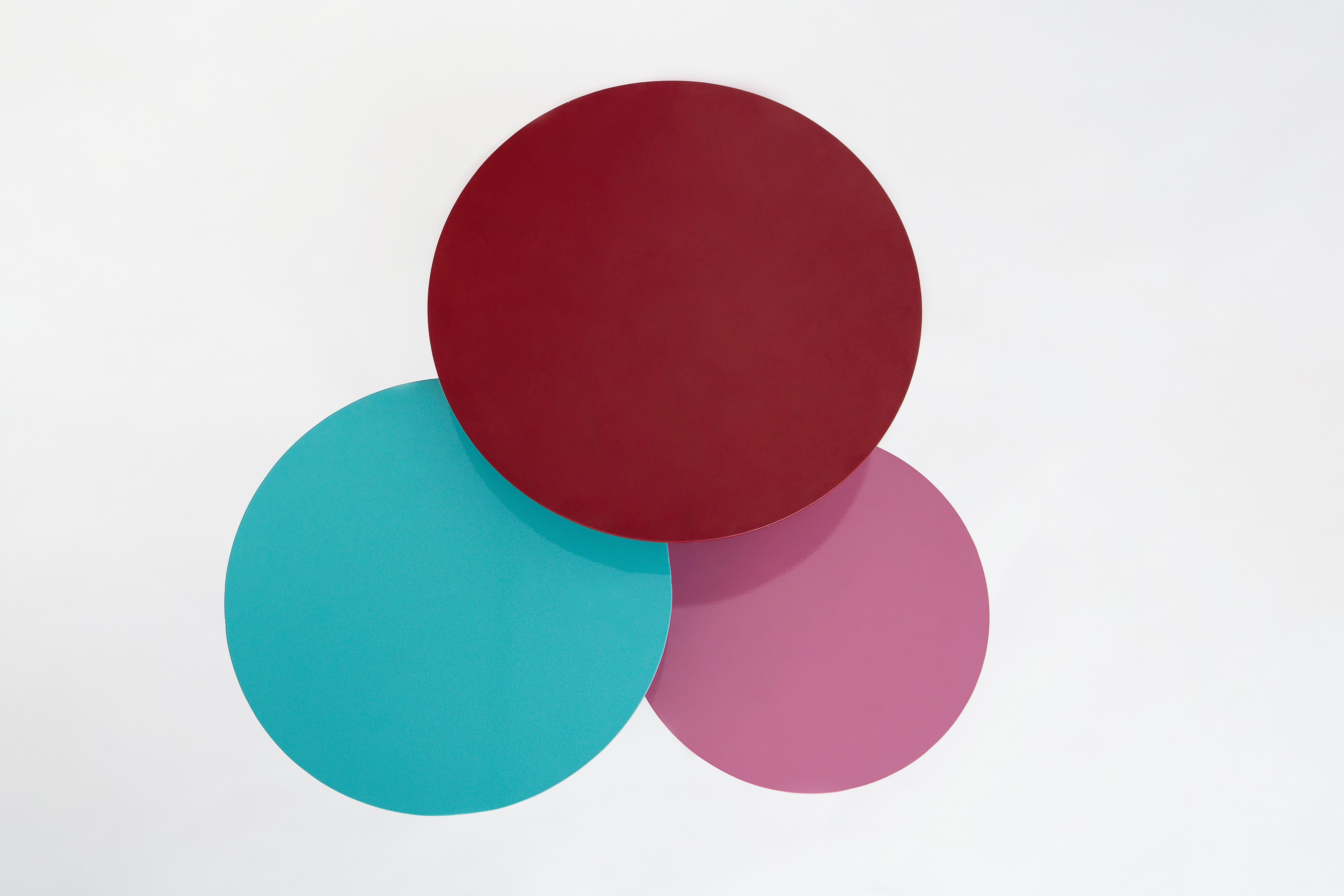 Powder-Coated Lagoas Accent Side Round Tables, 'Set of Three' by Filipe Ramos For Sale