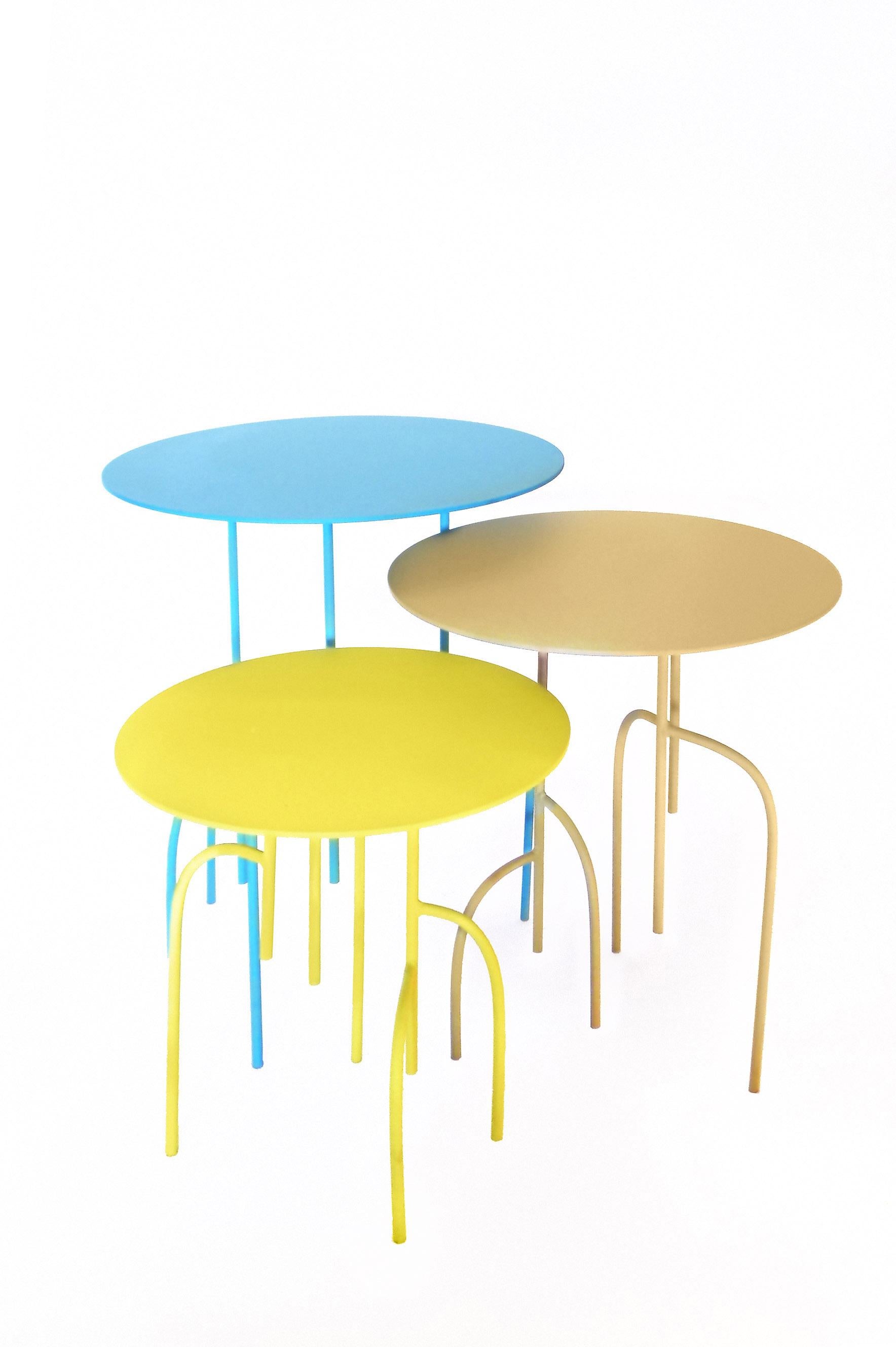 Contemporary Lagoas Accent Side Round Tables, 'Set of Three' by Filipe Ramos For Sale