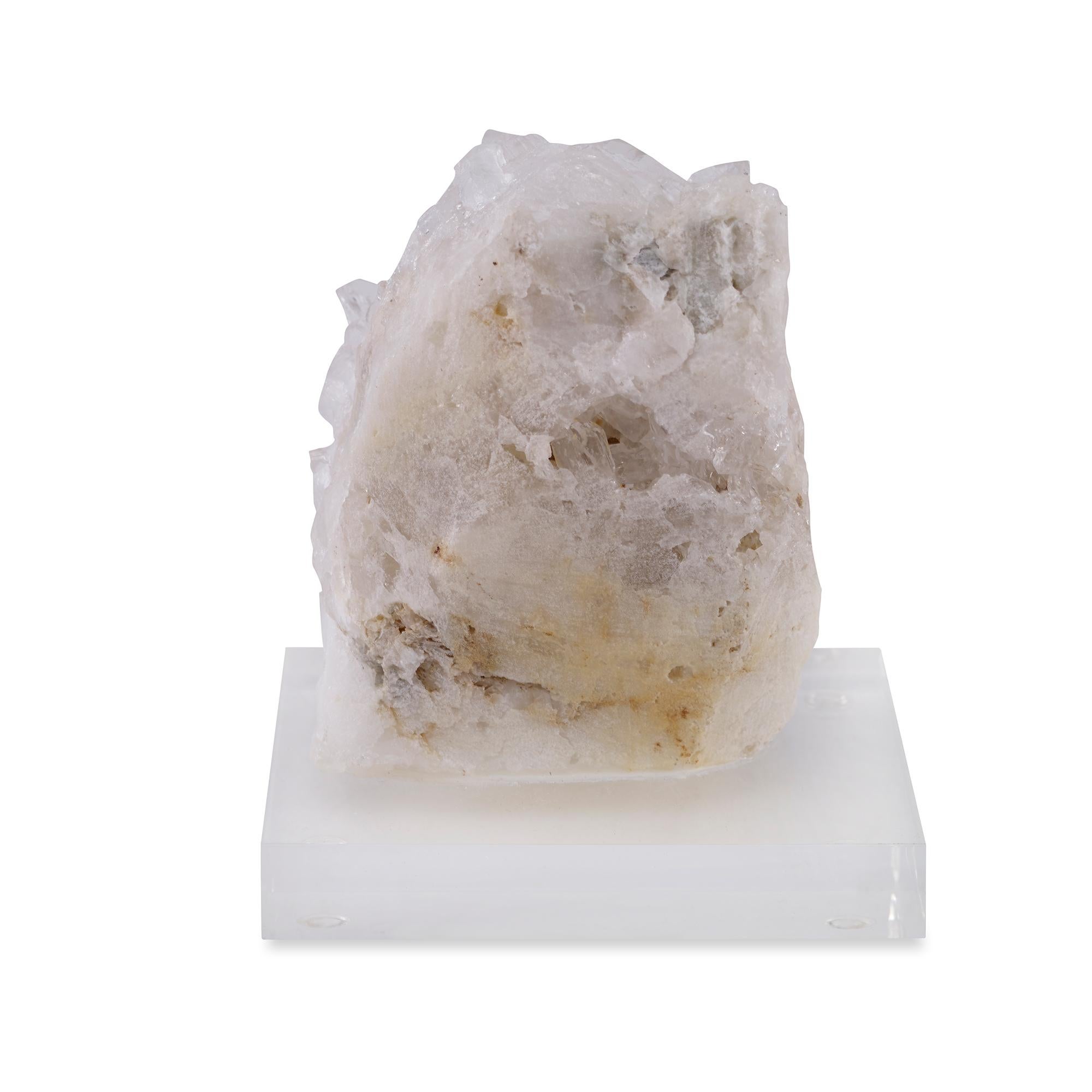 Modern Lagoas Sculpture in White and Clear Stone by CuratedKravet