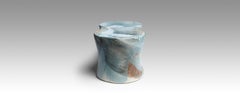 Lagon Unique Glazed Stoneware Stool by Pascale Girardin