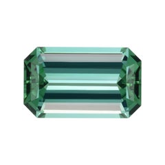 Tourmaline bleu vert lagon - Pierre précieuse de taille émeraude 10::85 carats