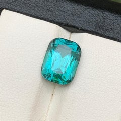 Lagoon Blue  Natural Tourmaline 5.13 Carat Cushion Cut Loose Gemstone for Ring
