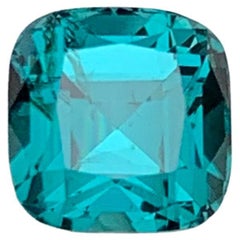 Lagoon Blue Natural Tourmaline Ring Loose Gemstone 1.95 Ct Cushion Cut Jewelry
