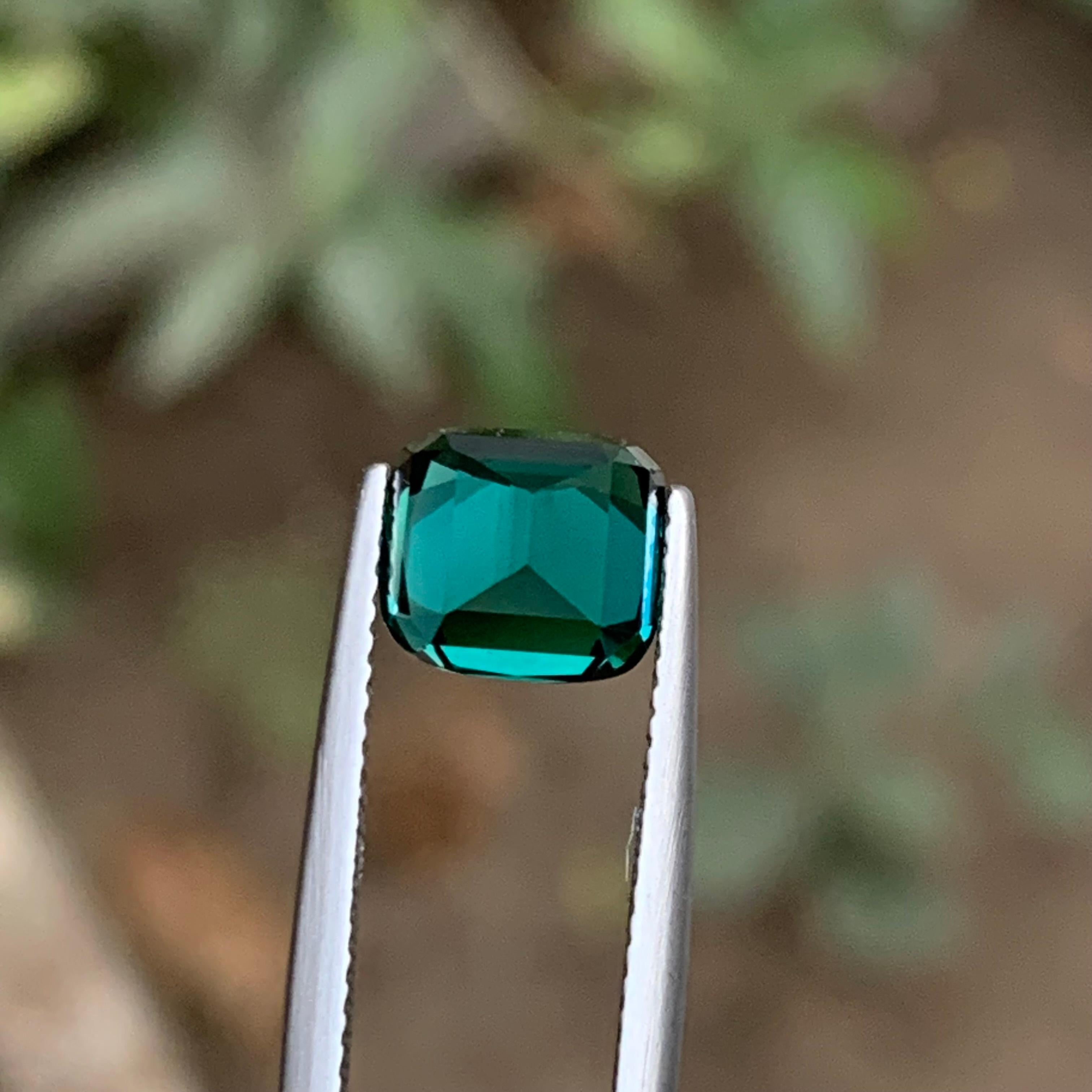 Indigo Blue Natural Tourmaline Ring Loose Gemstone 3.04 Ct Cushion Cut-Jewelry For Sale 6