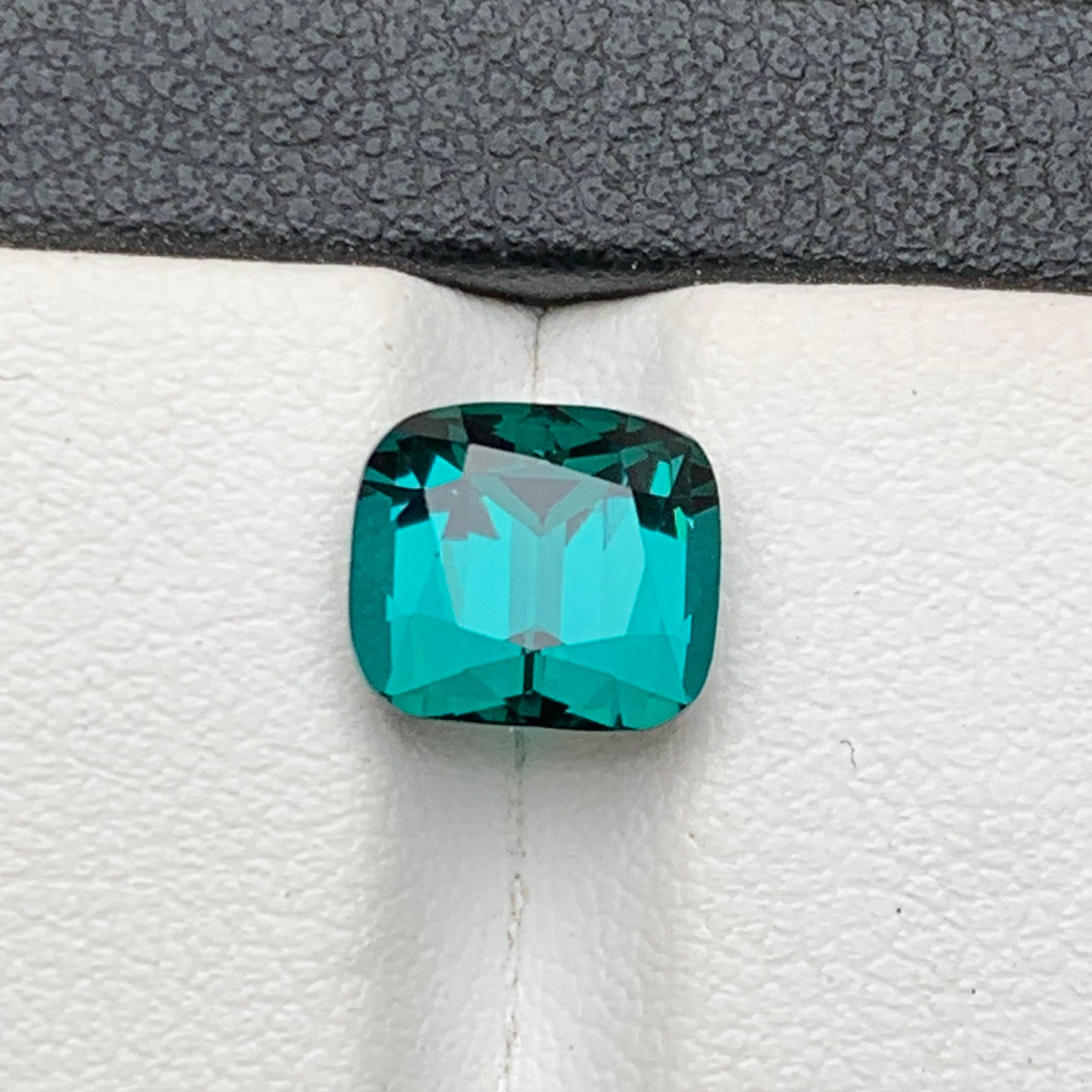 Indigo Blue Natural Tourmaline Ring Loose Gemstone 3.04 Ct Cushion Cut-Jewelry For Sale 7