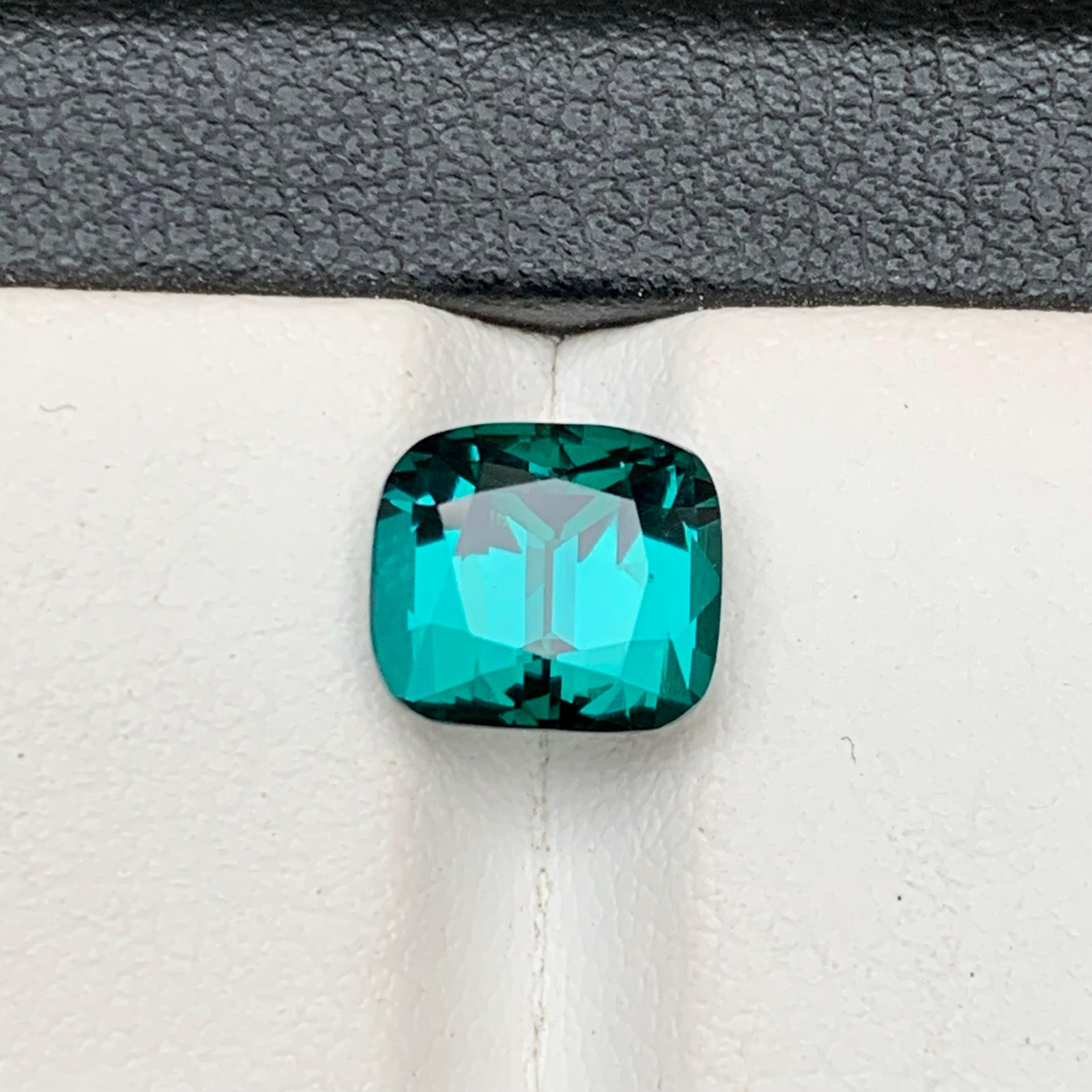 Indigo Blue Natural Tourmaline Ring Loose Gemstone 3.04 Ct Cushion Cut-Jewelry For Sale 4