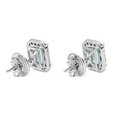 Lagoon Blue Tourmaline Stud Earrings White Gold – Luxury Rare Gemstone jewelry