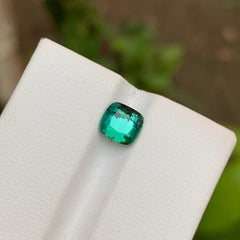 Lagoon Bluish Green Natural Tourmaline Gemstone 1.65 Ct Square Cushion for Ring