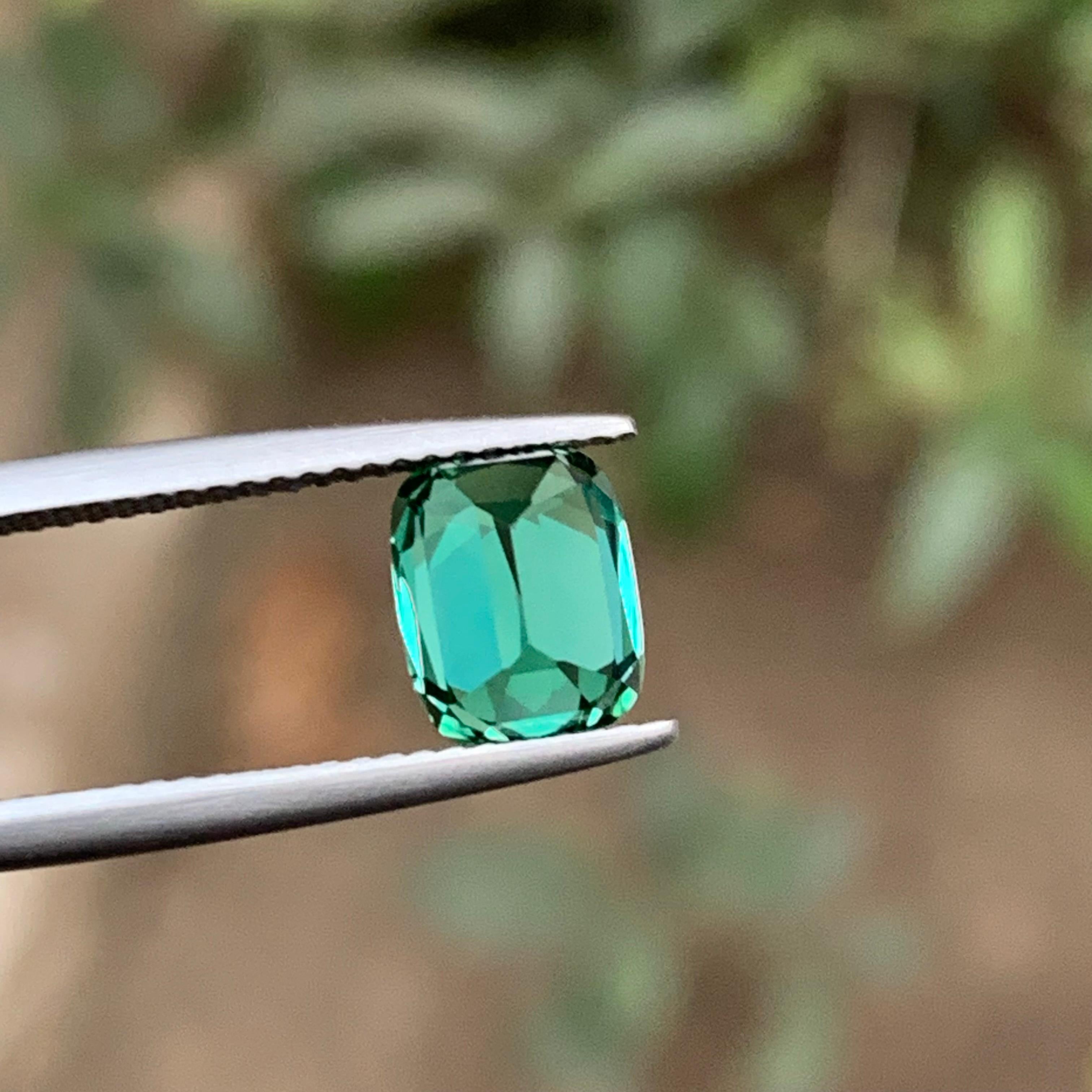 Anillo de turmalina natural verde azulado laguna Gema suelta 2,35 qt talla cojín en Nuevo estado para la venta en Peshawar, PK