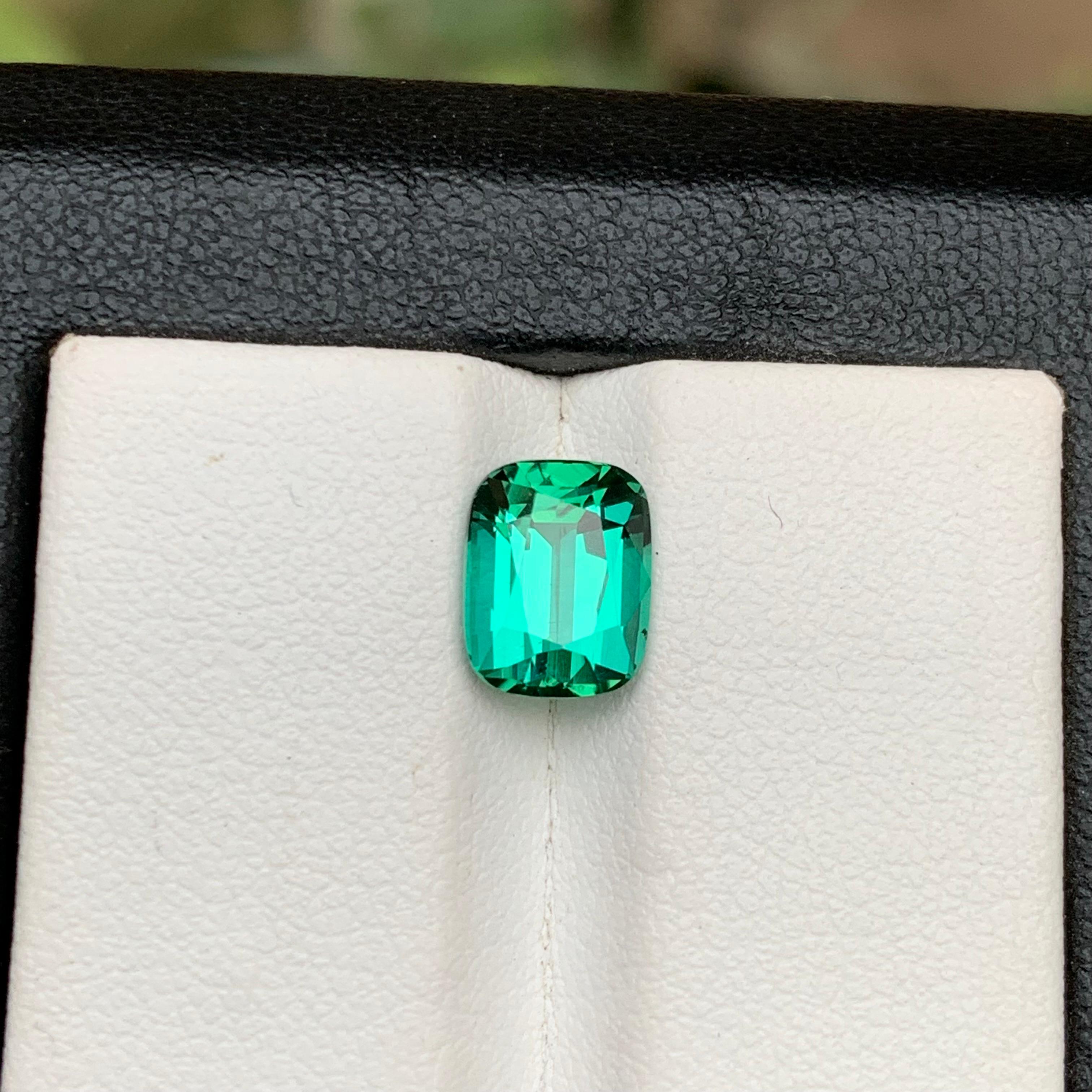 Femenino o masculino Anillo de turmalina natural verde azulado laguna Gema suelta 2,35 qt talla cojín en venta
