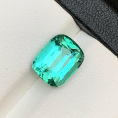 Lagoon Bluish Green Tourmaline 4.75 Ct Cushion Cut Natural Loose Gemstone