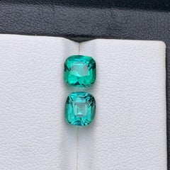Lagoon Bluish Green Natural Tourmaline Ring Loose Gemstones 3.65 Ct Cushion Cut
