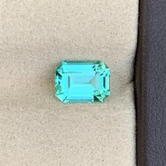 Lagoon Color Natural Emerald Cut Tourmaline Gemstone for Jewellery 7mm
