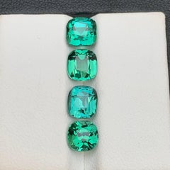 Lagoon Green & Blue Natural Tourmaline Loose Gemstones Lot 6.60 Ct Cushion Cut