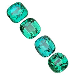 Lagoon Green & Blue Natural Tourmaline Loose Gemstones Lot 6.60 Ct Cushion Cut