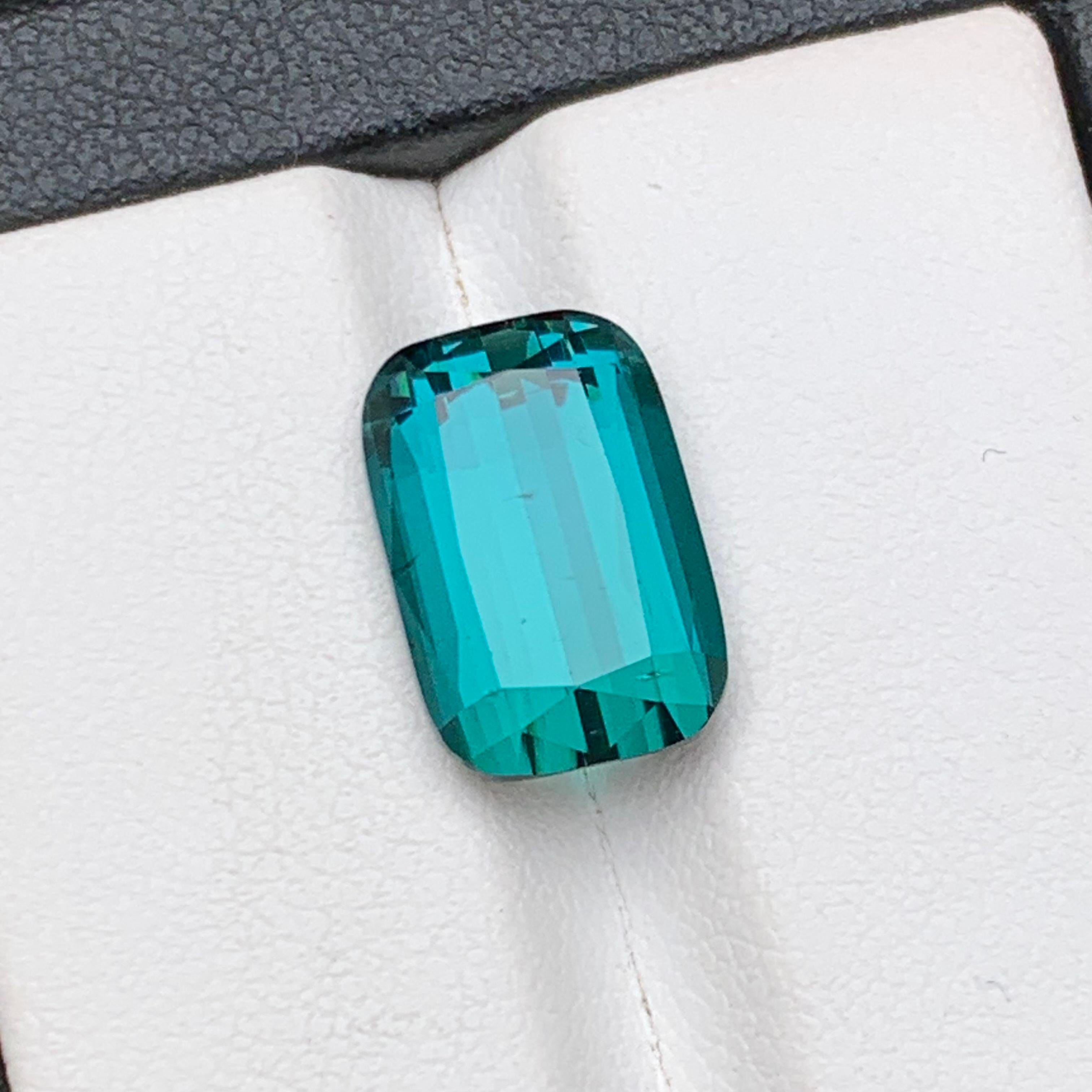 Anello con tormalina naturale blu indaco Lagoon Gemma sfusa da 6,70 carati taglio cuscino in vendita 4