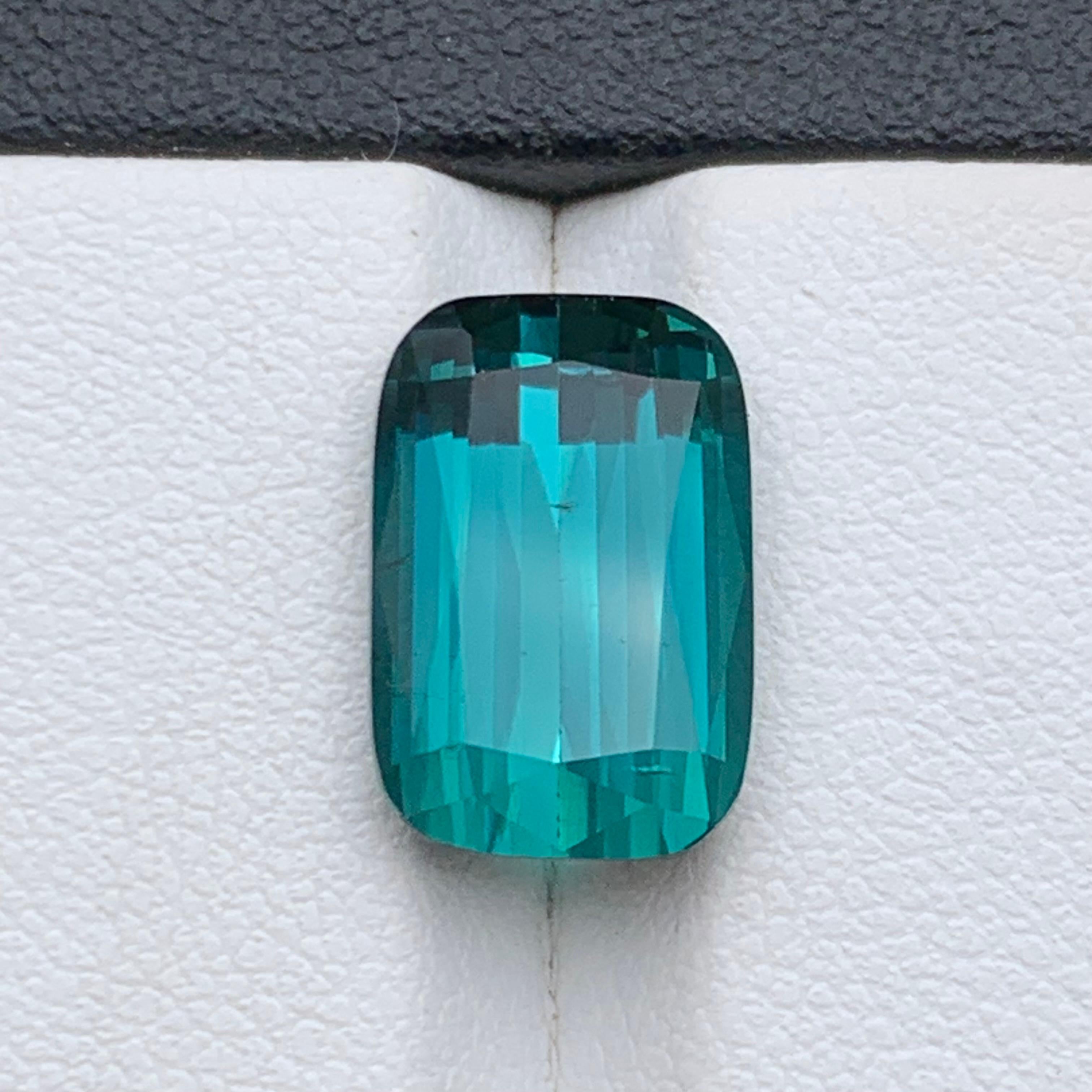 Anello con tormalina naturale blu indaco Lagoon Gemma sfusa da 6,70 carati taglio cuscino in vendita 7