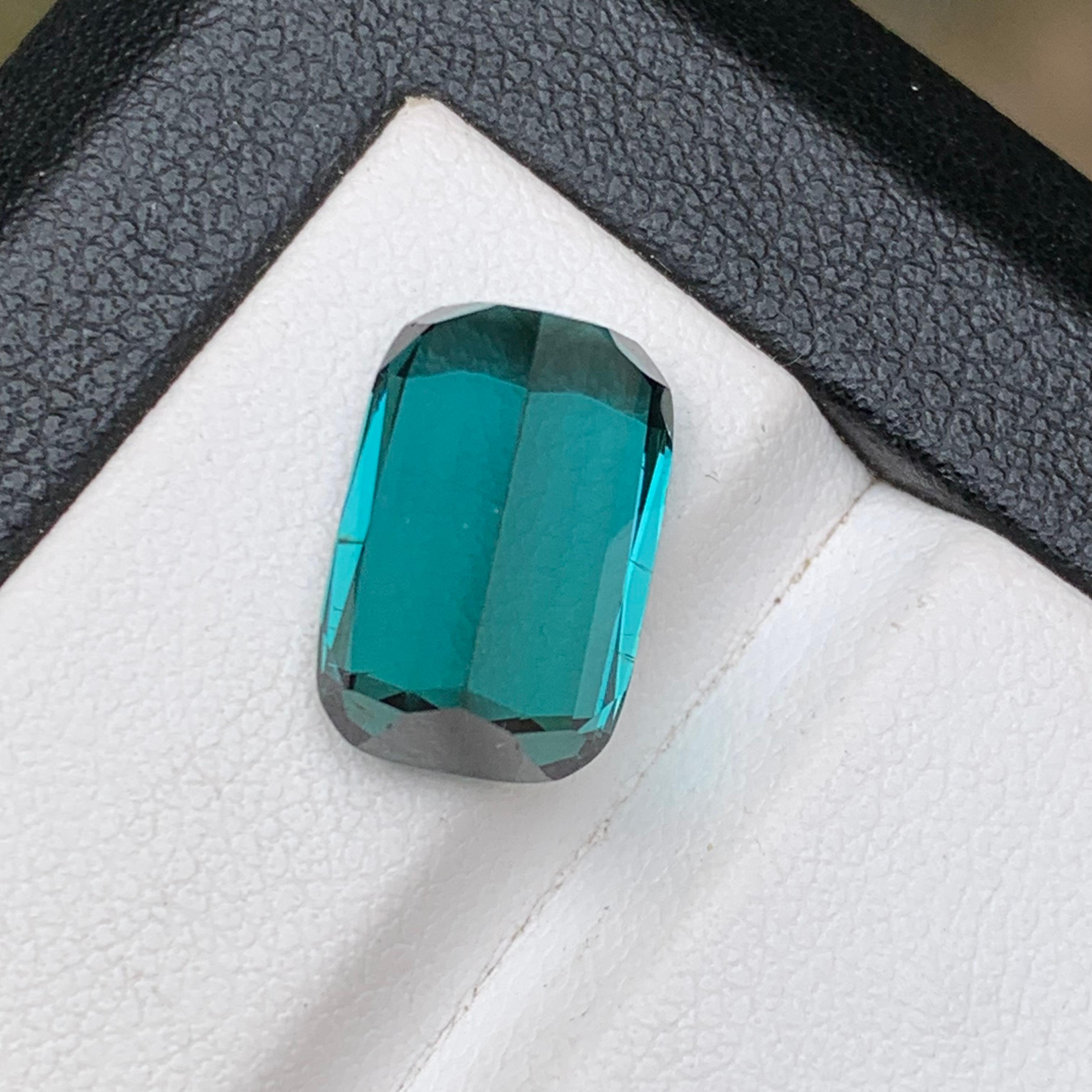 da uomo o donna Anello con tormalina naturale blu indaco Lagoon Gemma sfusa da 6,70 carati taglio cuscino in vendita