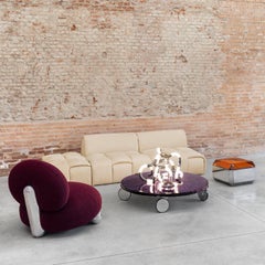 LAGOON, lavanda niedriger Tisch mit Rollen