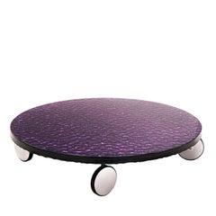 LAGOON, tavolo basso lavanda con ruote