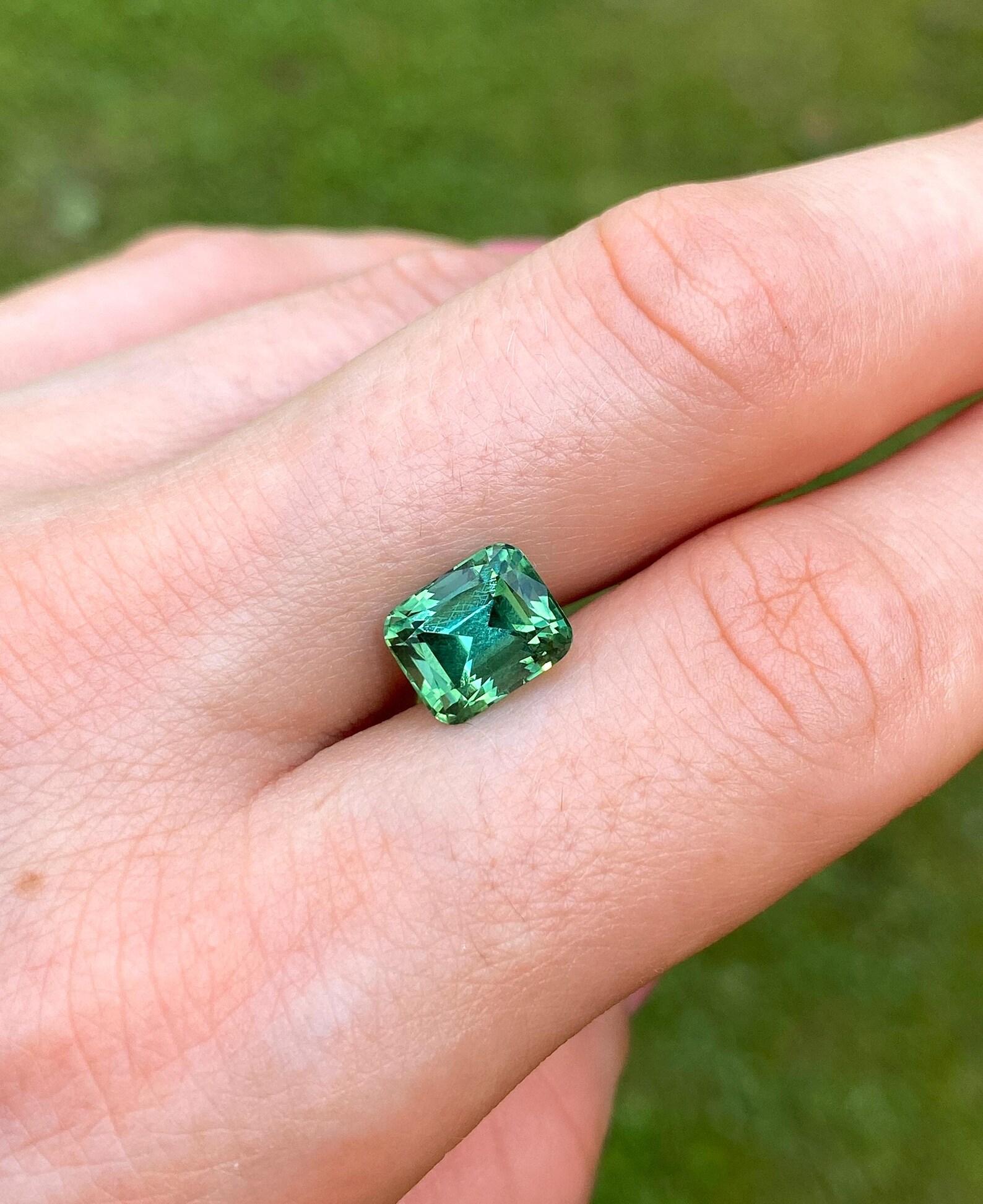Lagoon Tourmaline 3.62Ct natural Gemstone, Cushion, Afghanistan , Certificate For Sale 5