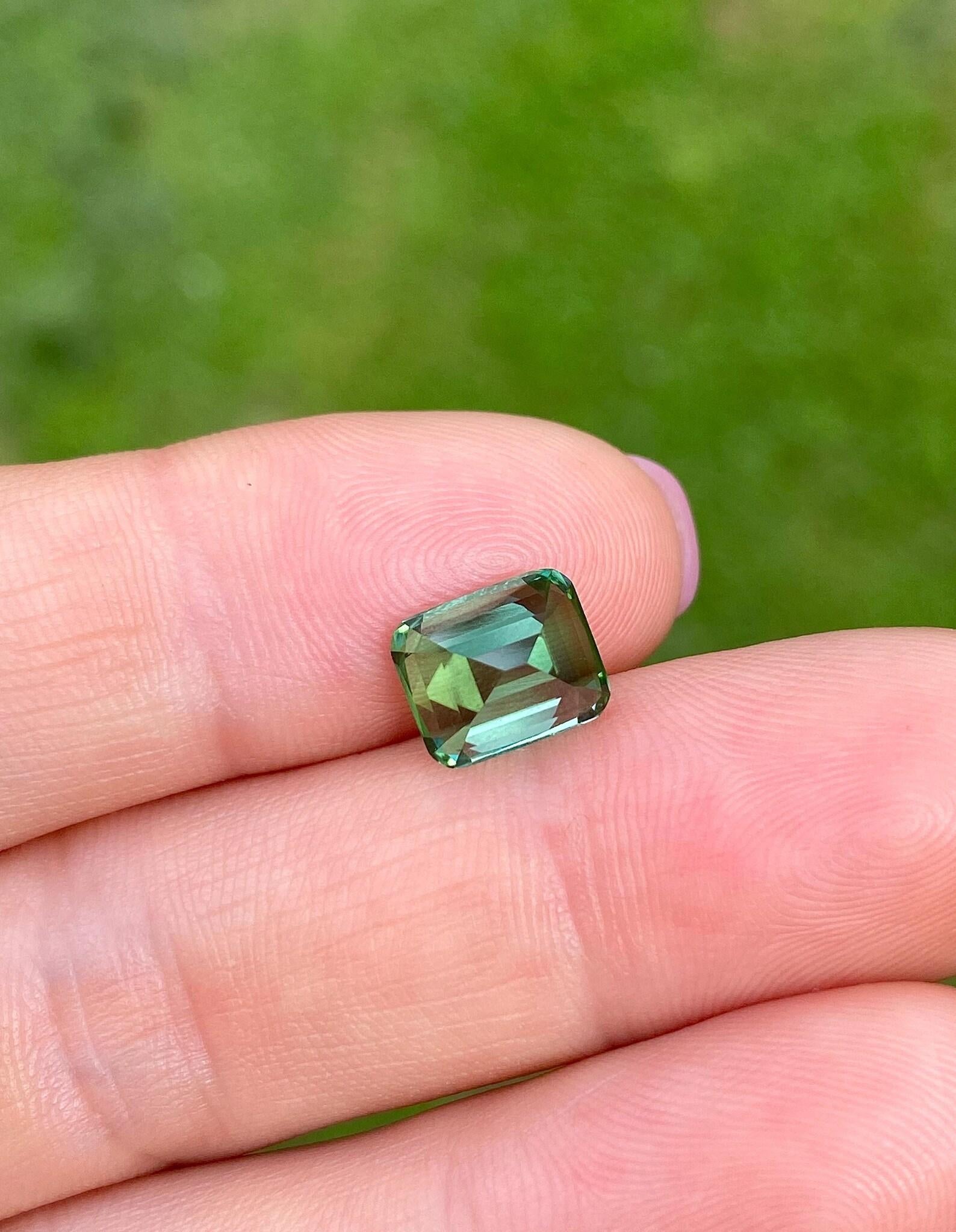 Lagoon Tourmaline 3.62Ct natural Gemstone, Cushion, Afghanistan , Certificate For Sale 1