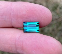 Lagoon Tourmaline 3.97 Ct., natural loose Gemstone, Rectangle cut, Origin Congo