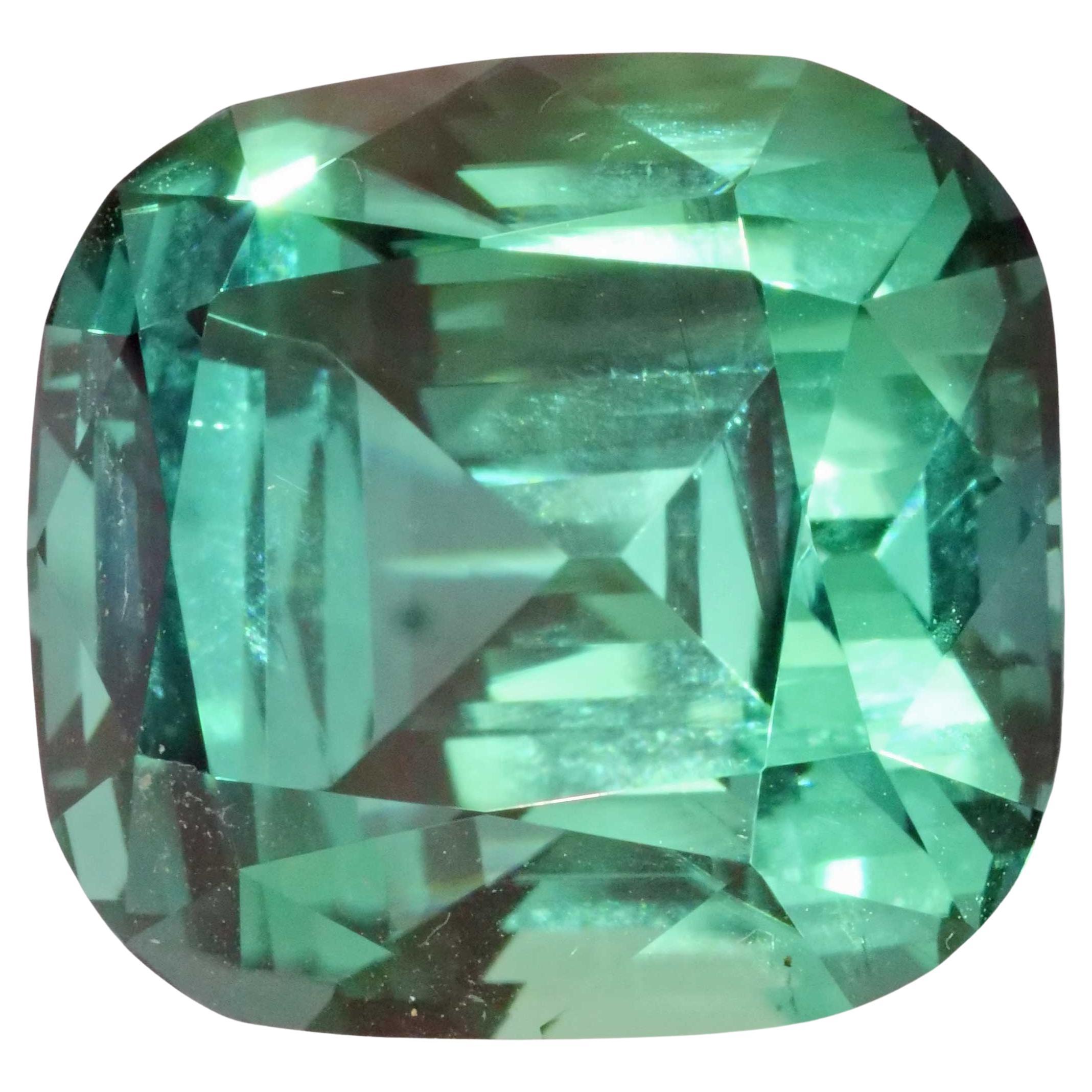 Antique Cushion Cut Lagoon Tourmaline AAA+ 33 ct Afghanistan / Kunar 98% pure Investment Gem DDI cer For Sale