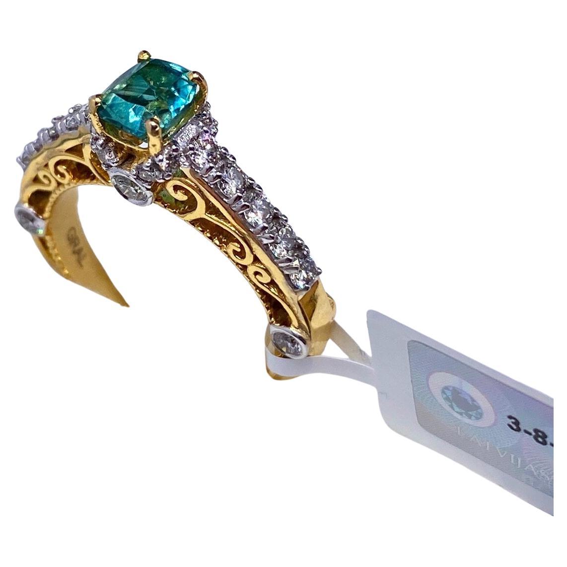 Lagoon Tourmaline and Diamonds natural gemstone Ring, 14 Karat Yellow Gold, 7US, Certified!

Laboratory full certificate for the ring
Main Stone: Tourmaline
Main Stone Creation: Natural
Main Stone Color: bluesh Green
Main Stone Origin: