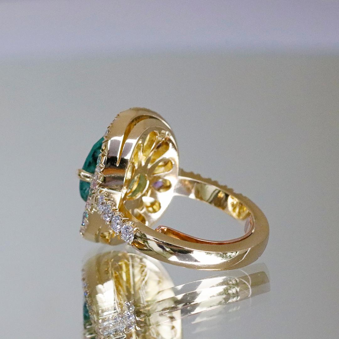 Women's Lagoon Tourmaline Diamond Sapphire Paraïba Tourmaline Spinel Demantoid Ring