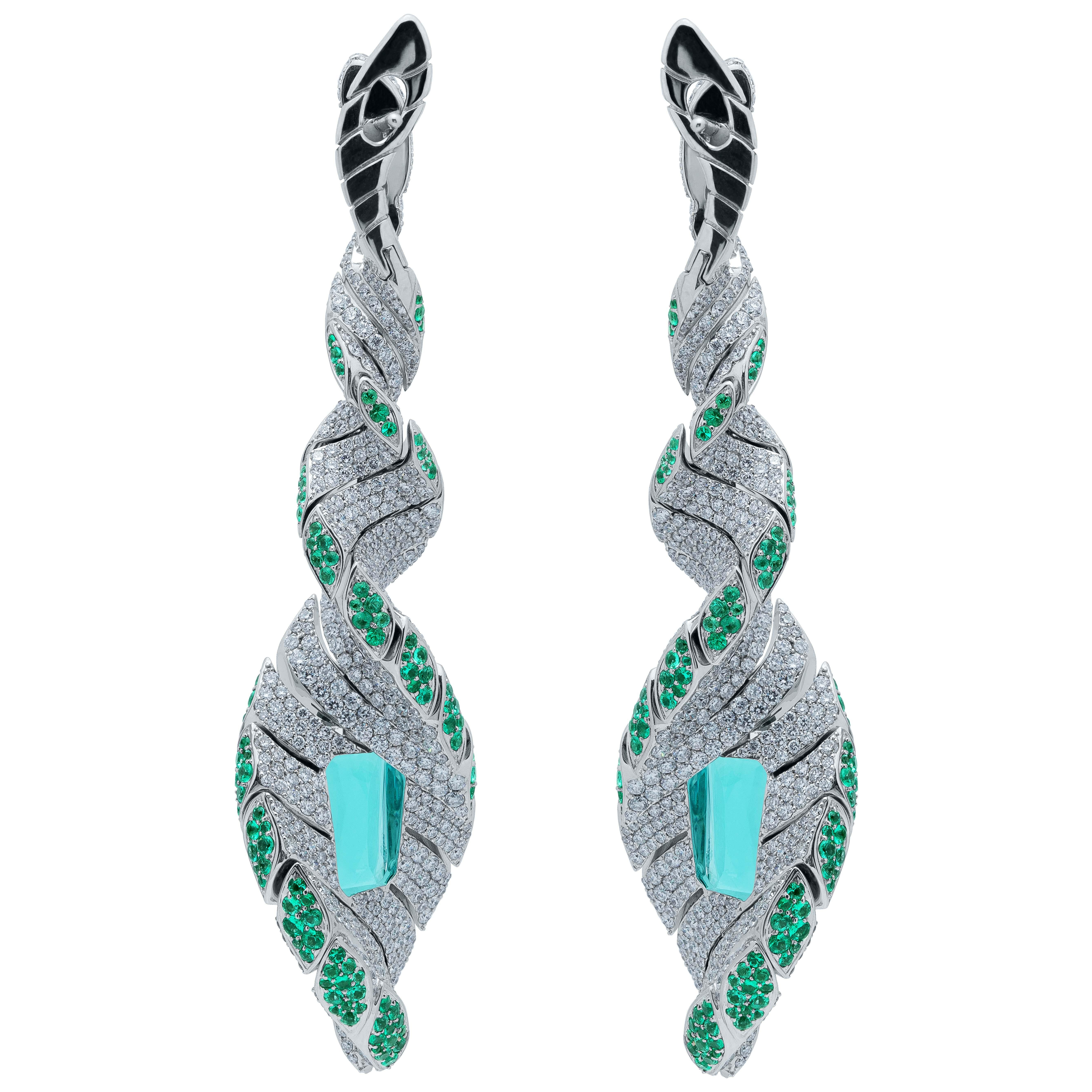 Tourmaline Diamonds Emeralds 18 Karat White Gold DNA Earrings
In the shape of these Earrings, you probably already guessed that when they were created, our designers were inspired by the structure of human DNA. What could be more perfect? But not