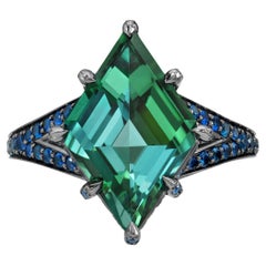 Lagoon Tourmaline Ring 4.40 Carat Kite Shape