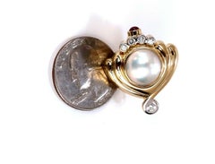 Lagos Mabe Pearls .60ct Diamonds Clip Earrings 18kt Gold