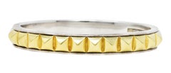 Lagos 18 Karat Gold Sterling Silver Sugarloaf Caviar Collection Bangle Bracelet