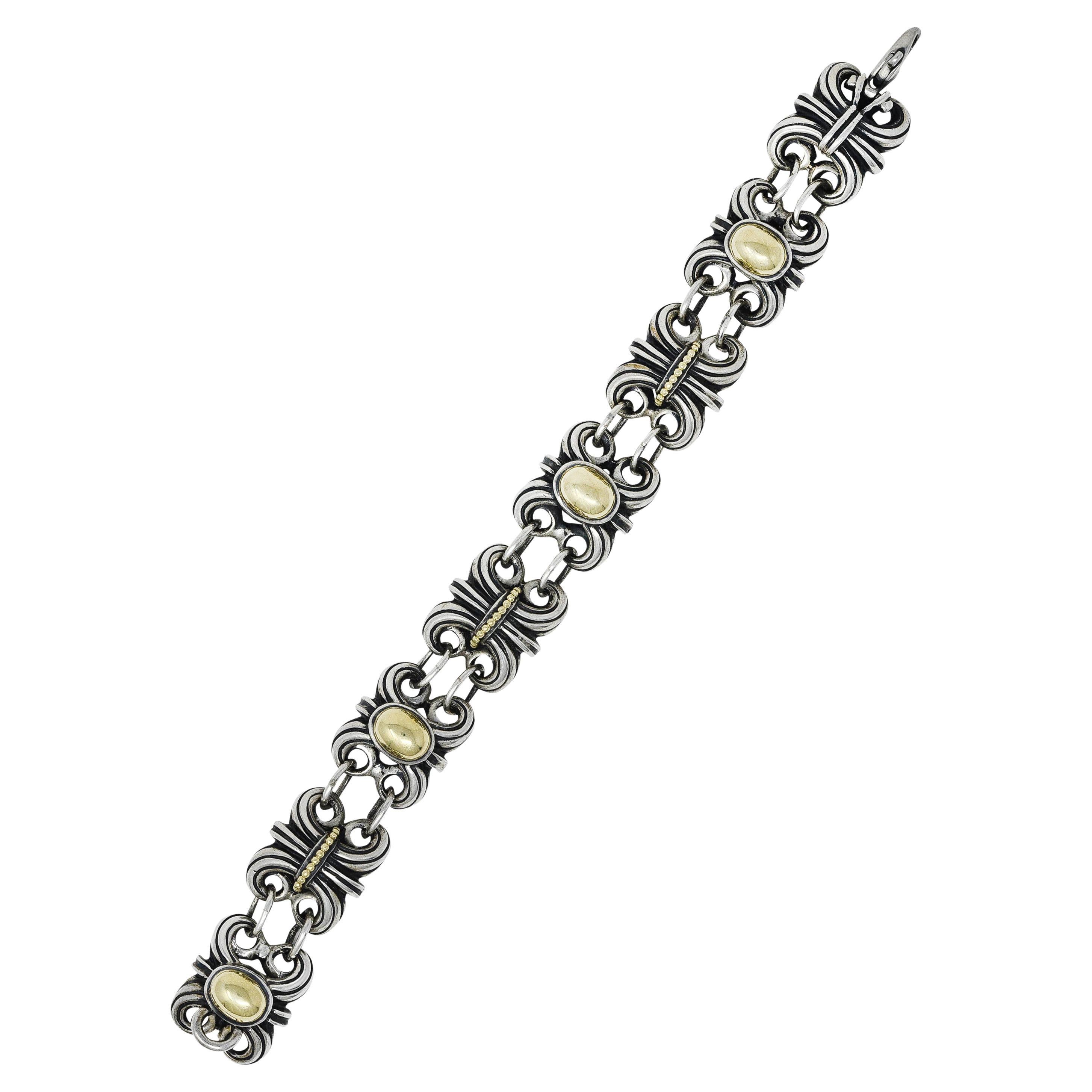 Konstantino Classic Collection Pink Tourmaline, Silver and Gold Link