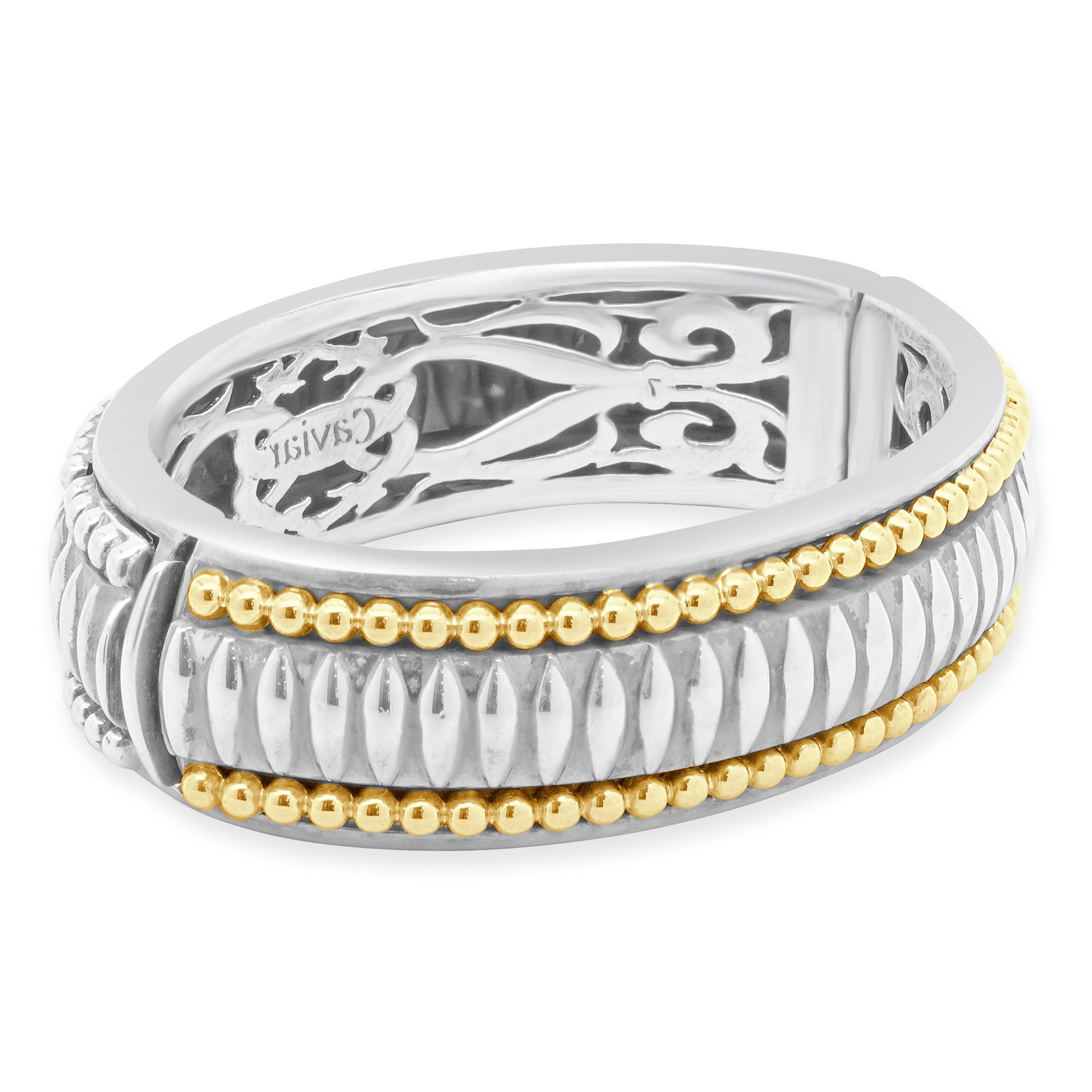 Lago Bracelet en or jaune 18 carats et argent sterling avec caviar en or Excellent état - En vente à Scottsdale, AZ
