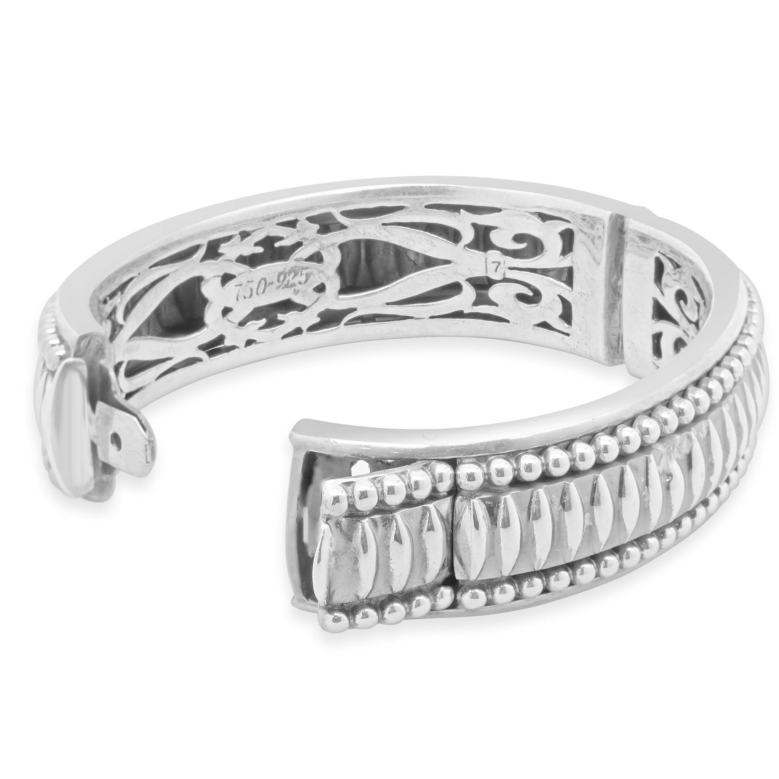 Lago Bracelet en or jaune 18 carats et argent sterling avec caviar en or Pour femmes en vente