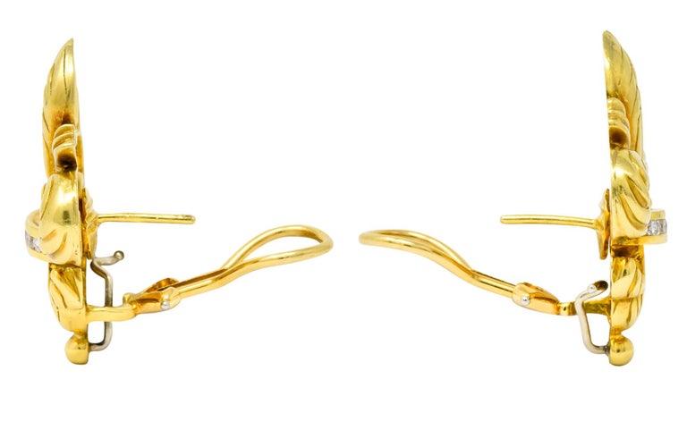 Lagos 1990s Vintage Diamond 18 Karat Gold Fleur De Lis