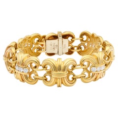 Bracciale in oro giallo 22k e diamanti Lago - Design scultoreo A Link