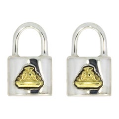 Lagos Beloved Lock Mixed Metals Stud Earrings