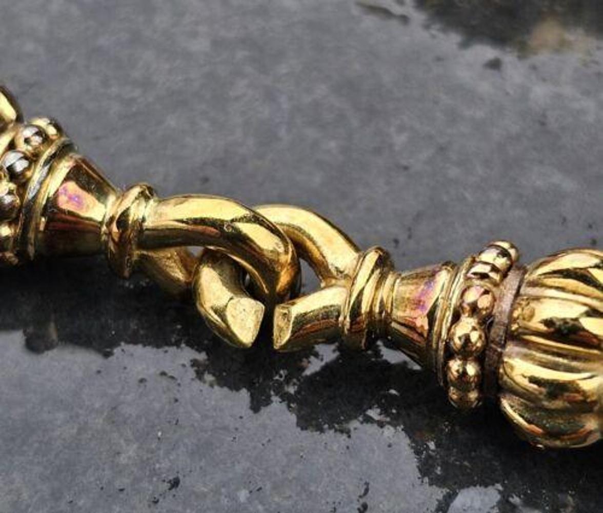 Lagos Caviar Collana in oro 18 carati con perline di onice e diamanti rimovibili Raro in vendita 2