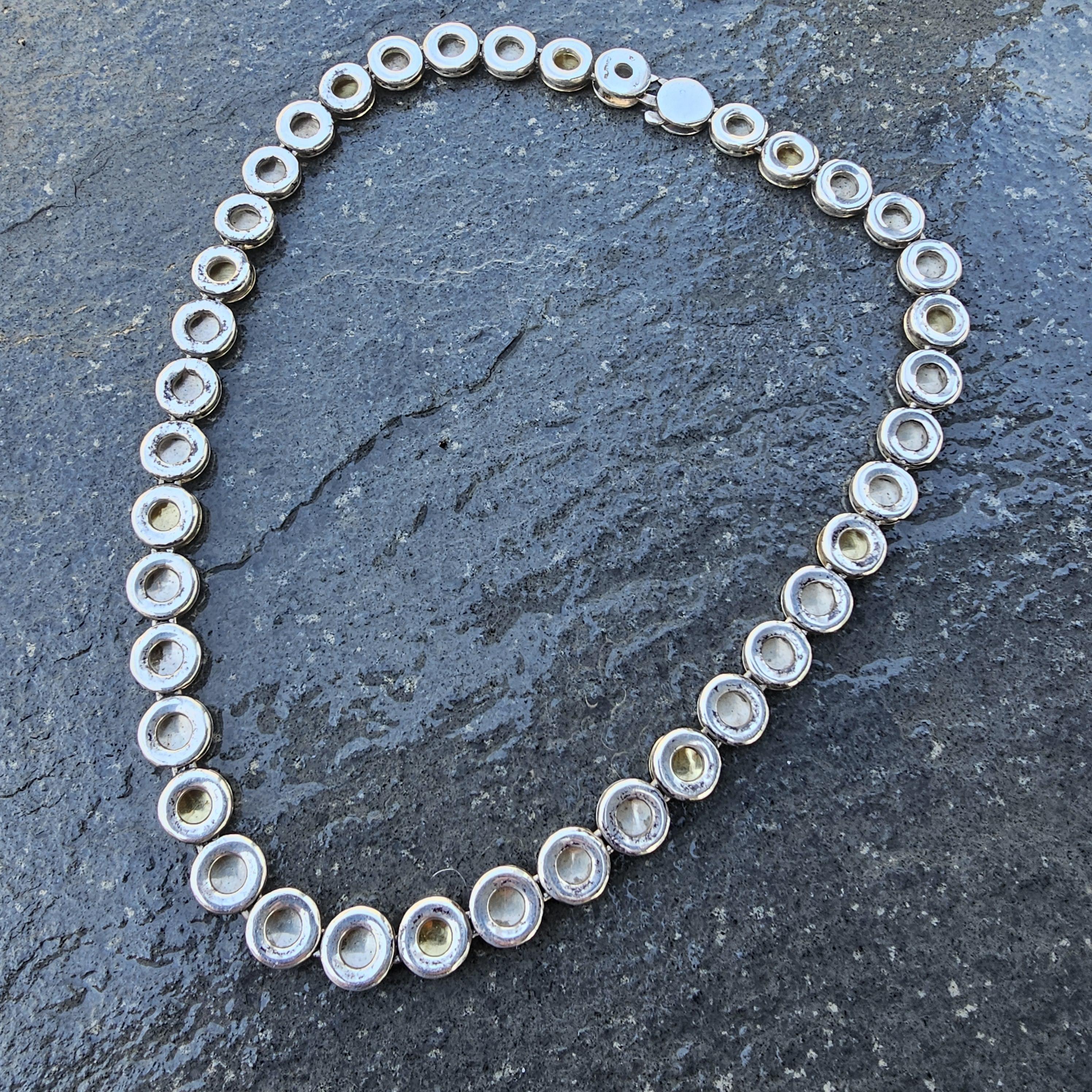 Donna Lagos Caviar, collana a dischi in oro 18k e argento, 17,5