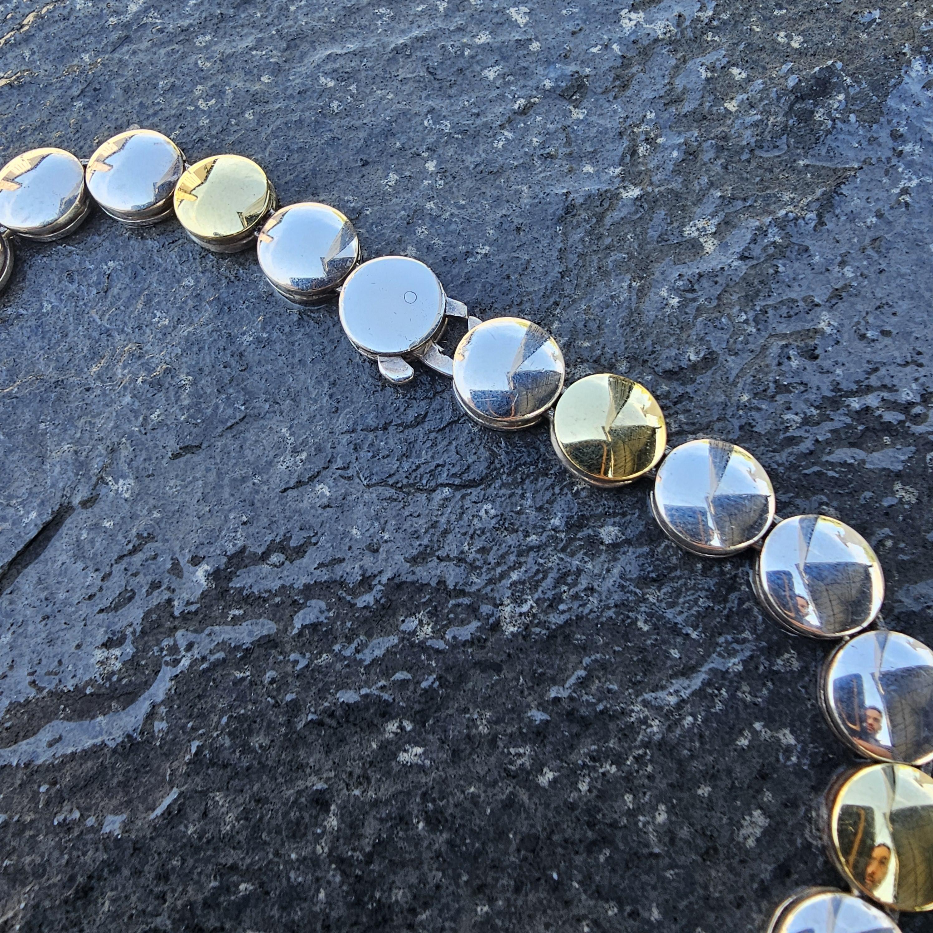 Lagos Caviar, collana a dischi in oro 18k e argento, 17,5