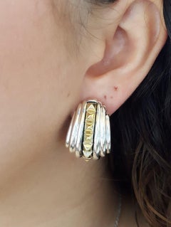 Lagos Caviar 18K Yellow Gold & Sterling Silver Hoop Shrimp Earrings