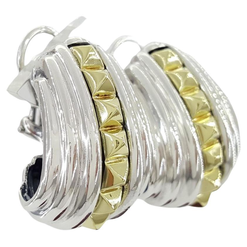 Lagos Kaviar 18K Gelbgold & Sterlingsilber Creolen Shrimp-Ohrringe im Zustand „Neu“ im Angebot in Chicago, IL