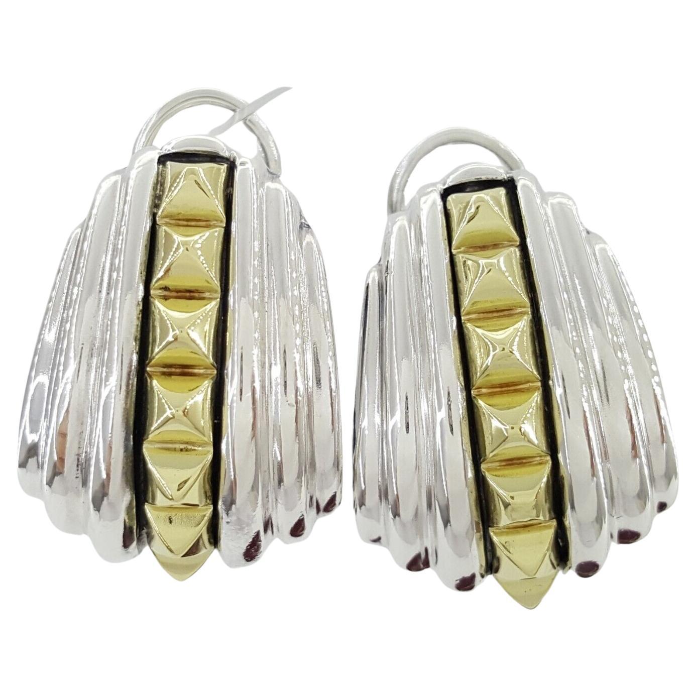 Lagos Caviar 18K Yellow Gold & Sterling Silver Hoop Shrimp Earrings