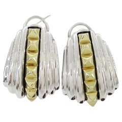 Lagos Caviar 18K Yellow Gold & Sterling Silver Hoop Shrimp Earrings